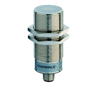 Sensores capacitivos metÃ¡licos M30, faceados, alcance 10mm, c/ conector M12