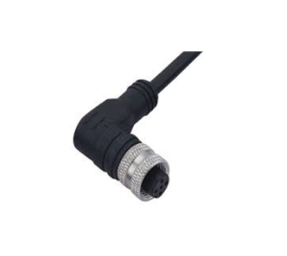 Cabos de ligaÃ§Ã£o M12 angular, de 4-pÃ³los, em PVC, 2mts